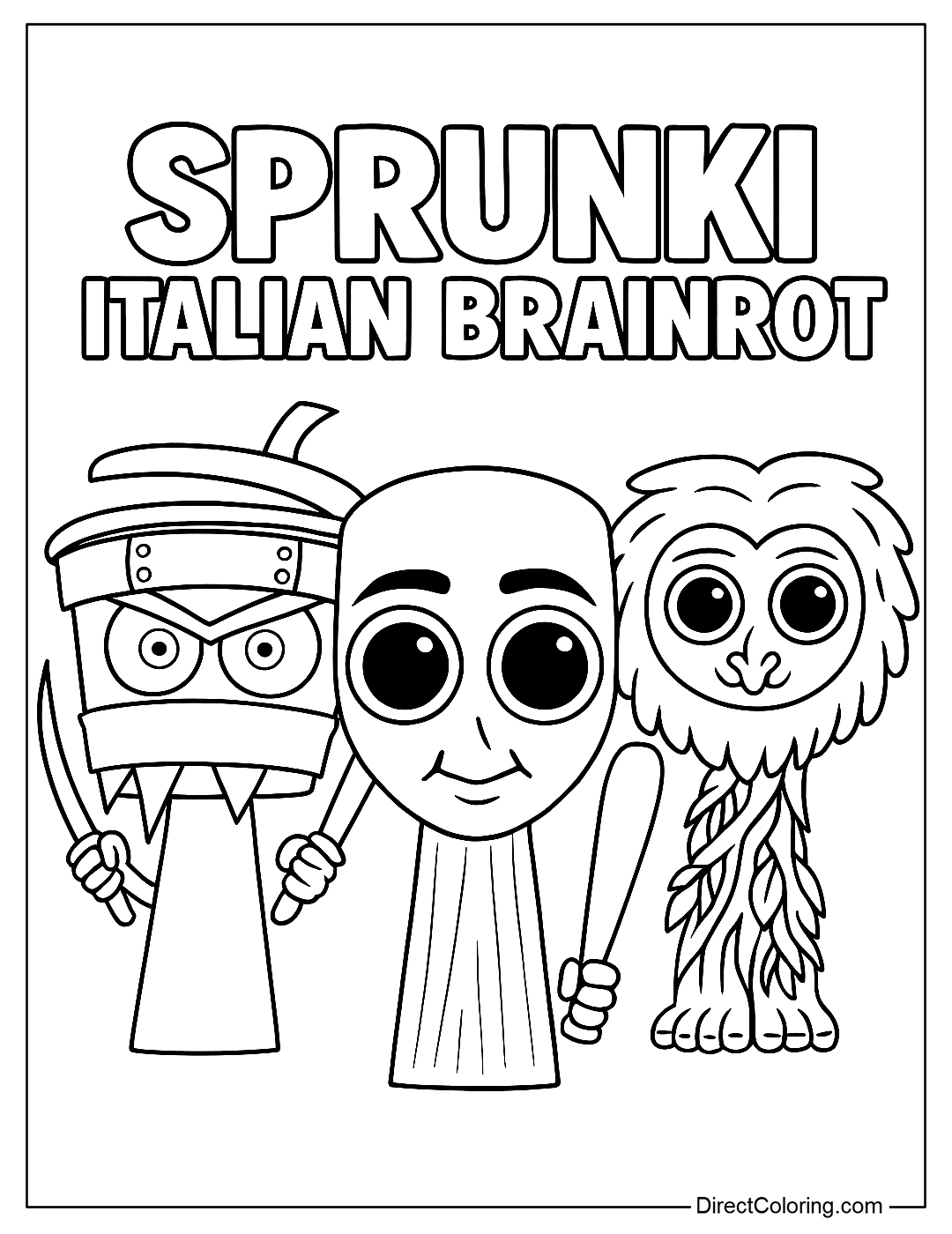Incredibox Sprunki Italian Brainrot Coloring Page
